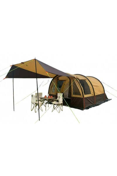 FOXMAG24 Tunnel camping tent for 6 people, 2 rooms + living area, waterproof,...