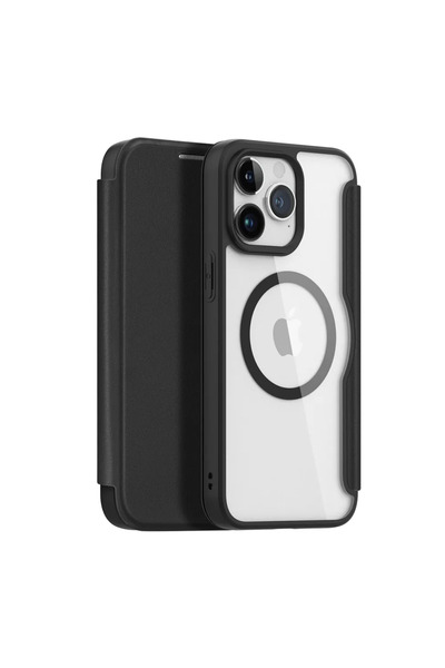 Dux Ducis Husă flip cover compatibilă MagSafe pentru iPhone 15 Pro, neagră