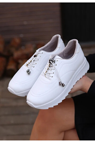 pabucmarketi White Lace-Up Women's Sneakers