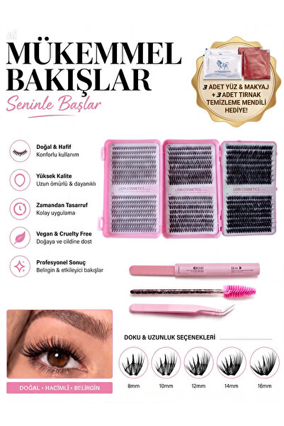 lion cosmetics 960 Adet 20D 30D 40D 50D Temu Takma Kirpik Yapıştırıcı Cımbız ...