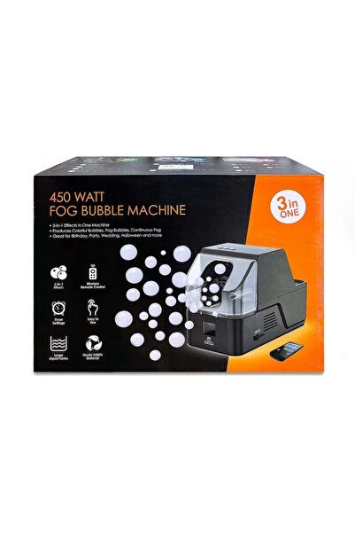 DealsReall 3-in-1 Smoke and Bubble Machine, 450W, with Remote Control, 2 Tank...