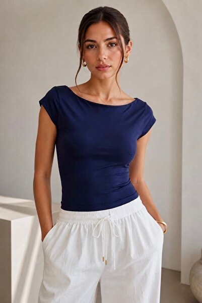 bb butik basic Γυναικεία μπλούζα με μαλακή υφή και στήριξη στήθους, λαιμόκοψη...