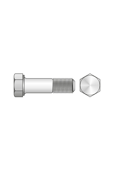 Rocast Set 100 x Surub Partial Filetat Cap Hexagonal 931 Otel Gr.8.8 Zincat-M...