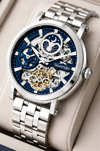 Slazenger Automatic Mechanism Steel Cord, Steel Case Men's Wristwatch Bracele...