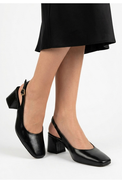 pabucmarketi Black patent leather women's high heel shoes