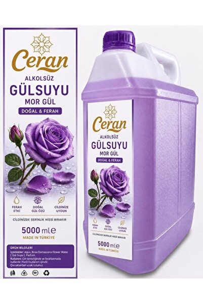 CERAN KOLONYA GÜLSUYU 5 LİTRE MOR GÜL KOKUSU ALKOLSÜZ
