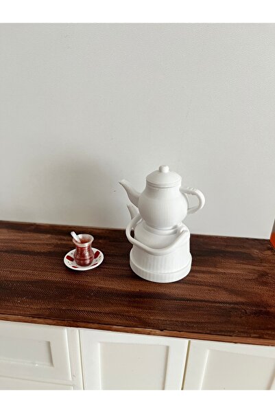 Lyvera Design Minyatür çay seti 1/6 ölçekli çaydanlık alt üst ayrı minyatür ç...