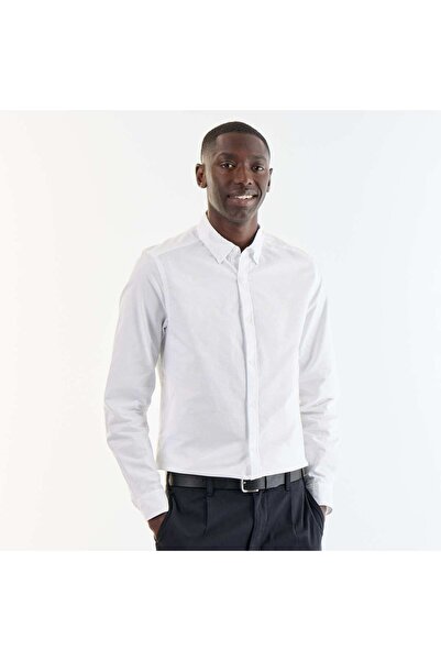 KIABI Oxford Shirt With Button-Front Opening White