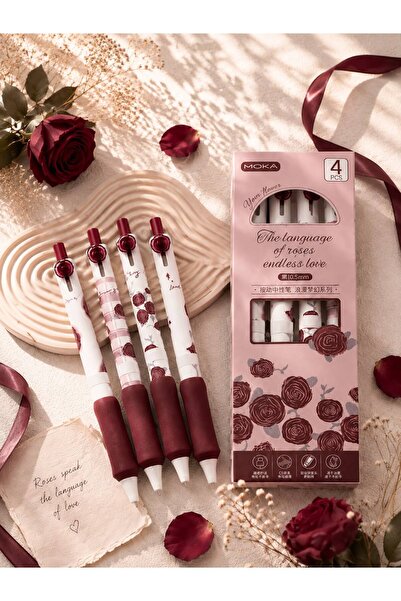 YEŞİL KIRTASİYE Rose Design Ballpoint Pen 1 Piece