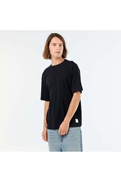 KIABI Men'S Plain Short-Sleeved Crew Neck T-Shirt Black