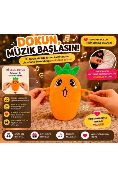KARŞI Tene dokununca Müzik çalan melodili peluş oyuncak & Ürün yanında süpriz hediye anahtarlık gönderilmektedir