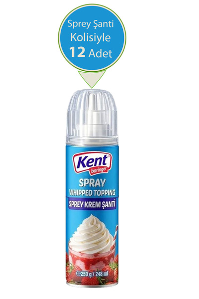 Kent Boringer Sprey Krem Şanti 250 g X 12 Adet
