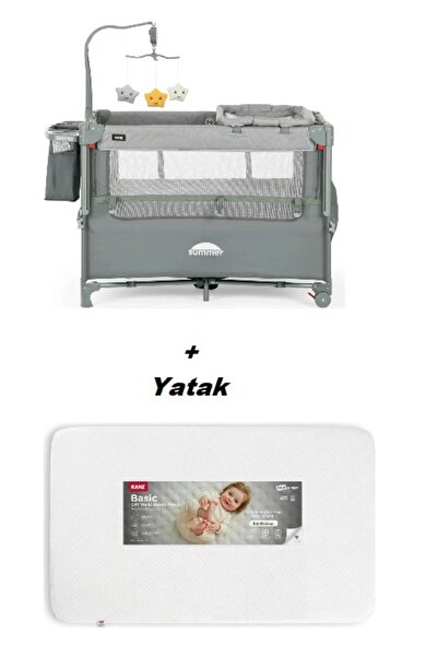 Kanz Summer Anne Yanı Park Yatak Koyu Gri - YATAKLI