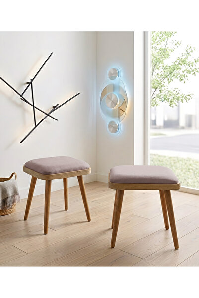 Uvi Collection VİNA MİNİ 2'li TABURE KARİNA MEŞE GRİ