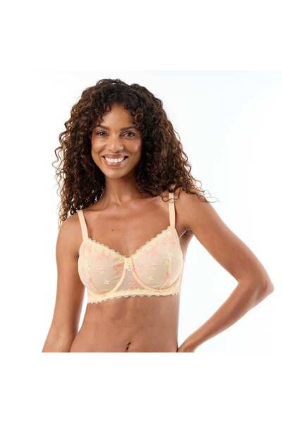 KIABI Full-Coverage Lace Balconette Bra Orange