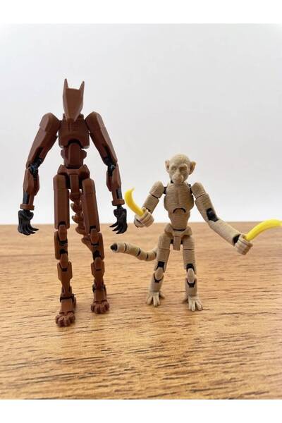 MD Design Maymun & Wolf Robot Seti Figür Oyuncak Robot Hayvan Oyuncak Seti