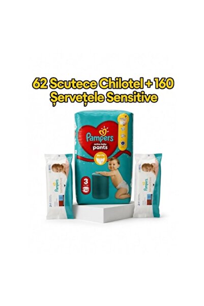 Pampers Scutece - Tip chiloțel, Active Baby Pants, Mărimea 3 (6-11 kg), 62 bu...