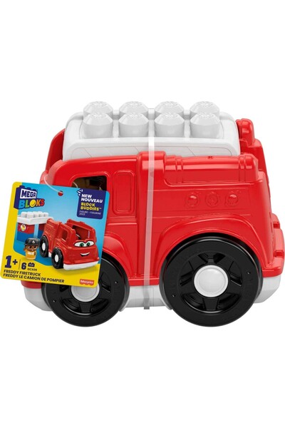 mattel MEGA BLOKS FIRST BUILDERS FREDDY FIRETRUCK VEHICLE