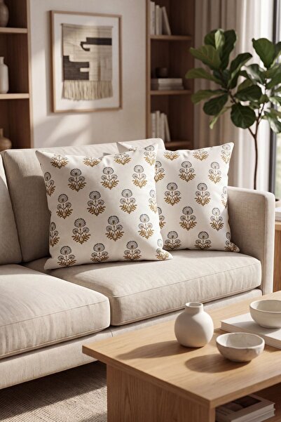 Menderes Home La Notte Florena Multi-Colored Digital Printed 2-Piece Decorati...