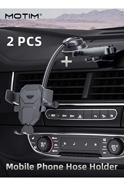 MOTIM 1 Pcs Gravity Car Phone Holder for Car Air Vent Dashboard And 1 Pcs Lon...