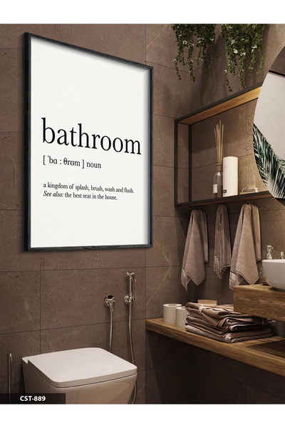 Evinemoda Minimalist Bathroom One-Piece Wooden Framed Table