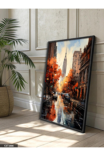 Evinemoda New York in the Fall One Piece Wooden Framed Painting