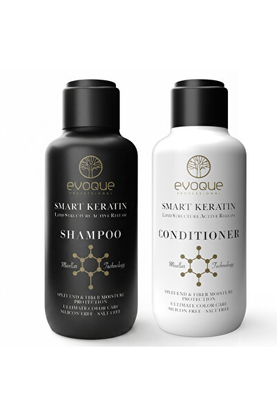 Evoque Set Travel Smart Keratin USA – Shampoo + Conditioner 2 x 100 ml, Repai...