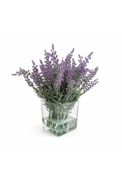 MUSSDECOR Lavanta Yapay Çiçek Premium Aranjman 17x28x23 cm