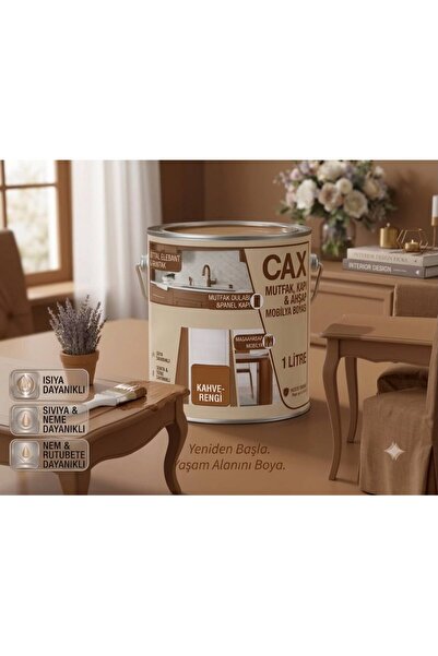 caxcolors CAX Ahşap Ve Mobilya Boyası 1 Litre - Masa, Sehpa, Mutfak Dolabı Ve...