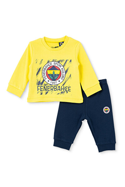 Fenerbahçe Erkek Bebek Pijama Takımı Bisiklet Yaka Long Sleeve Reçme