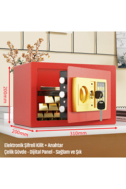 silabor 20'lik Elektronik Şifreli ve Anahtarlı Çelik Para Kasası – Dijital Pa...