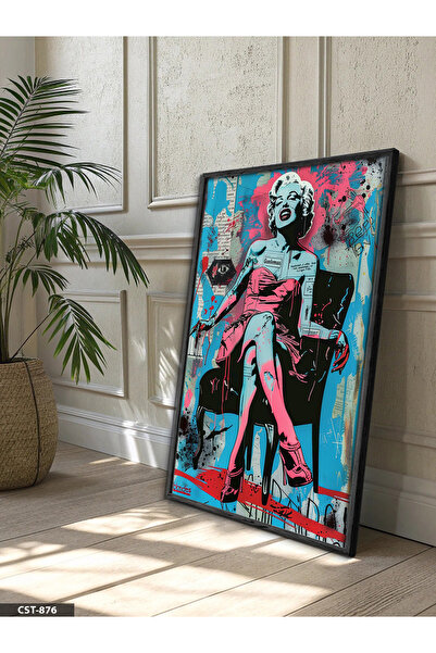 Evinemoda Marilyn Monroe Pop Art One Piece Wooden Framed Painting