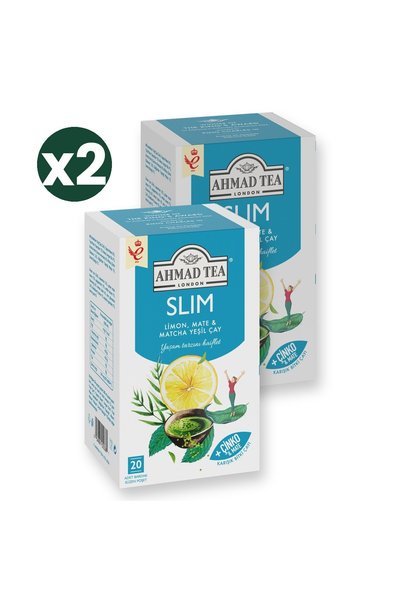Ahmad Tea Slim Limon, Mate ve Matcha Yeşil Çay Karışımı 20'li 2'li Ekonomik P...