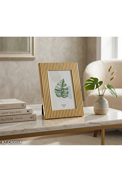 Hinora Gold Metal Striped Patterned Decorative Photo and Picture Frame 4X6 10...