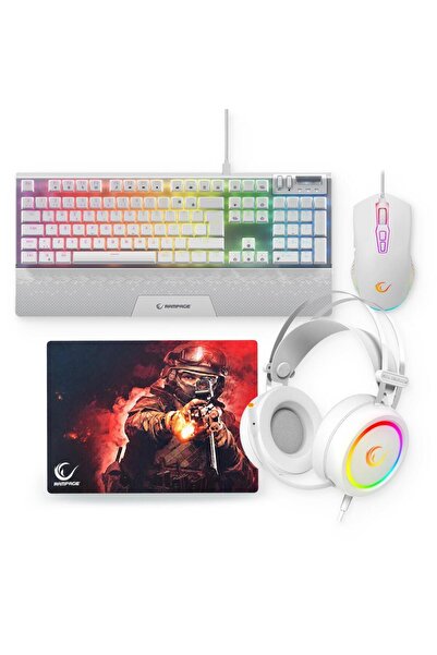 Rampage Carbon 4lü Set Stormy Kulaklık SMX-G68 Mouse 300350 Mousepad RGB Q Ga...