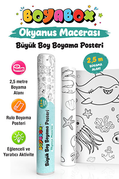 Zigzag Boyabox Okyanus Macerası 2,5 Metre Rulo Boyama Posteri – Çocuklar İçin...