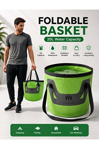 F.A.M.S 20L Foldable Water Bucket, Waterproof Collapsible Portable Bucket wit...