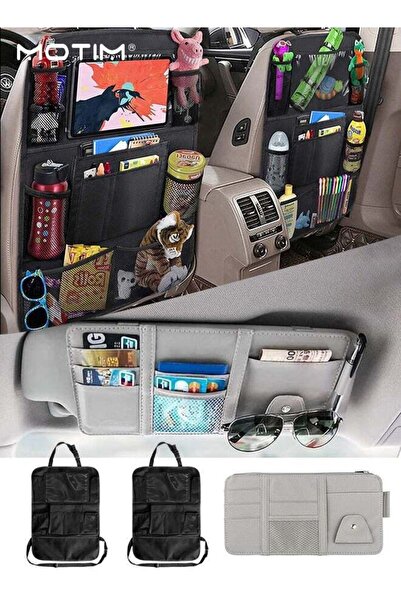 MOTIM 2 Pcs Car Backseat Multi-Pocket Hanging Storage Bag with Kick Mat, Car ...