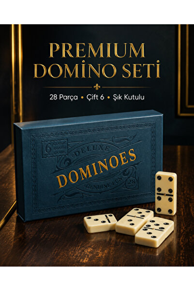 METTREND Premium Deri Kutulu Domino Seti 28 Parça Çift 6 Klasik Oyun Taşı 2-4...