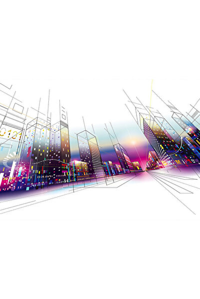 VIODESIGN Fototapet abstract ,autoadeziv, Oras , multicolor,120x200 cm AB125