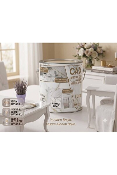caxcolors CAX Ahşap Ve Mobilya Boyası 1 Litre - Masa, Sehpa, Mutfak Dolabı Ve...