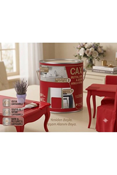 caxcolors CAX Ahşap Ve Mobilya Boyası 1 Litre - Masa, Sehpa, Mutfak Dolabı Ve...