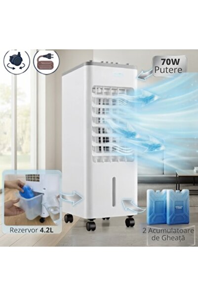 Infiniteea ™️   Răcitor de aer portabil 3-în-1, 70W, Rezervor de 4.2L, Tempor...