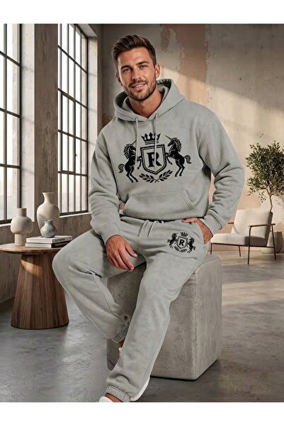 WOODROFFE Unisex Royal Oversize Hooded Tracksuit Set Loose Fit