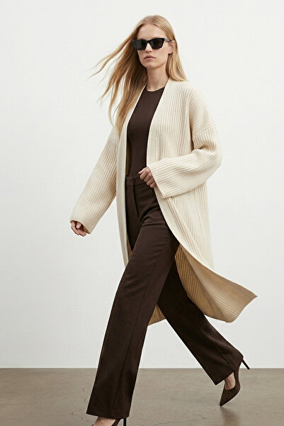Şiir Tekstil Nuzha Soft Textured Comfortable Fit Low Long Sleeve Knitwear Wom...