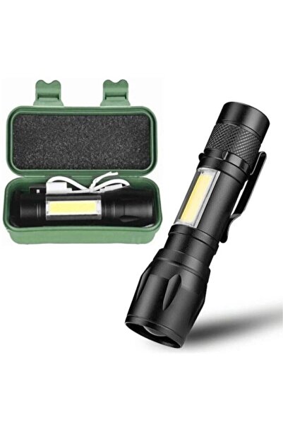 AYGÖREN HOME Ultra Güçlü 2500 Lumen 5w Cob Led Usb Şarjlı El Feneri Avcılık F...