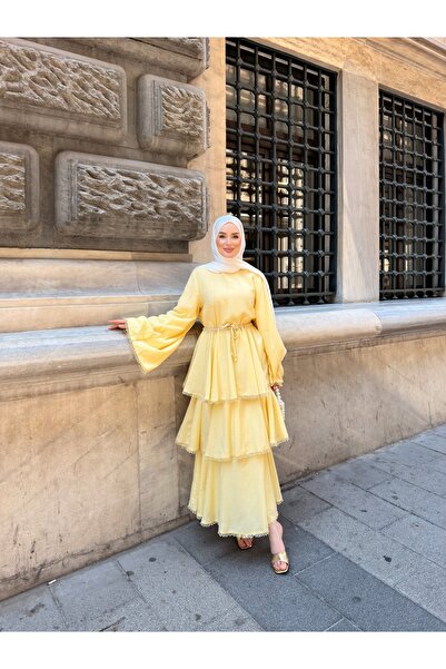 VEESPRİVE YORYO DANTEL DETAYLI YENİ SEZON TESETTÜR ELBİSE