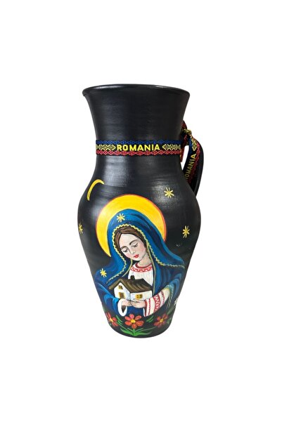Ceramica Martinescu Ulcior ceramic decorativ pictat manual, Maica Domnului Oc...