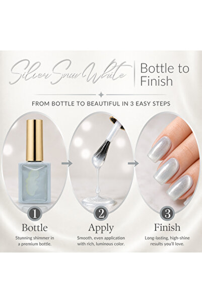 GLOBAL FASHION Professional Silver Snow White Cat Eye Gel Polish 8ml HEMA & TPO Free