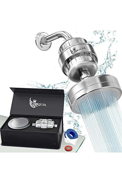 SHOWER TECH Shower Head and Shower Filter, High Output Showerhead with 25-Sta...